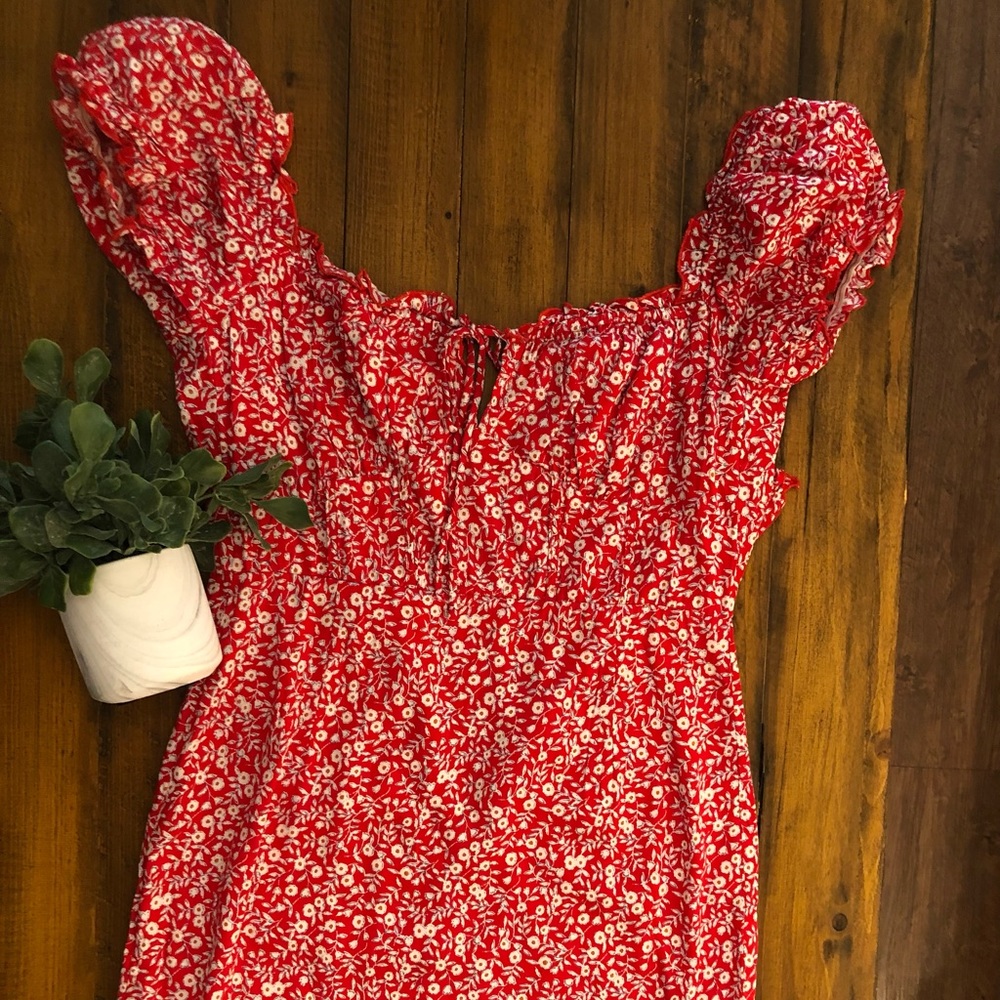 Princess Polly Floral Mini Red Dress
